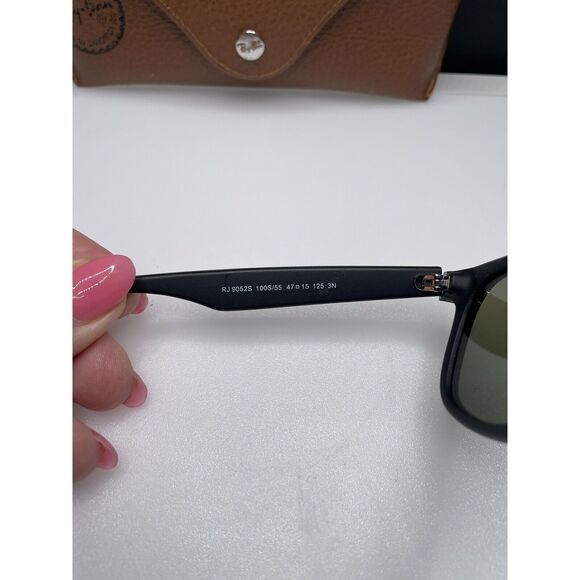 Ray-Ban RJ 9052S 100S/55 Black Mirrored Authentic Kids Sunglasses Ray Ban 47-15 - Picture 2 of 8